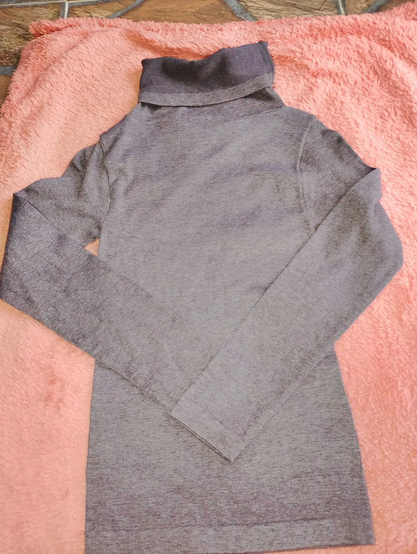 Polera manga larga cuello alto morley - Gris melange